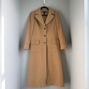 Brooks Brothers 100% Camel Hair Women’s Long Peacoat Size 8 Loro Piano Italy